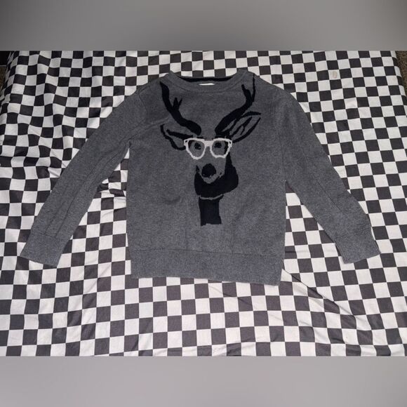 Old navy size 5 deer wearing glasses sweater - Picture 1 of 3